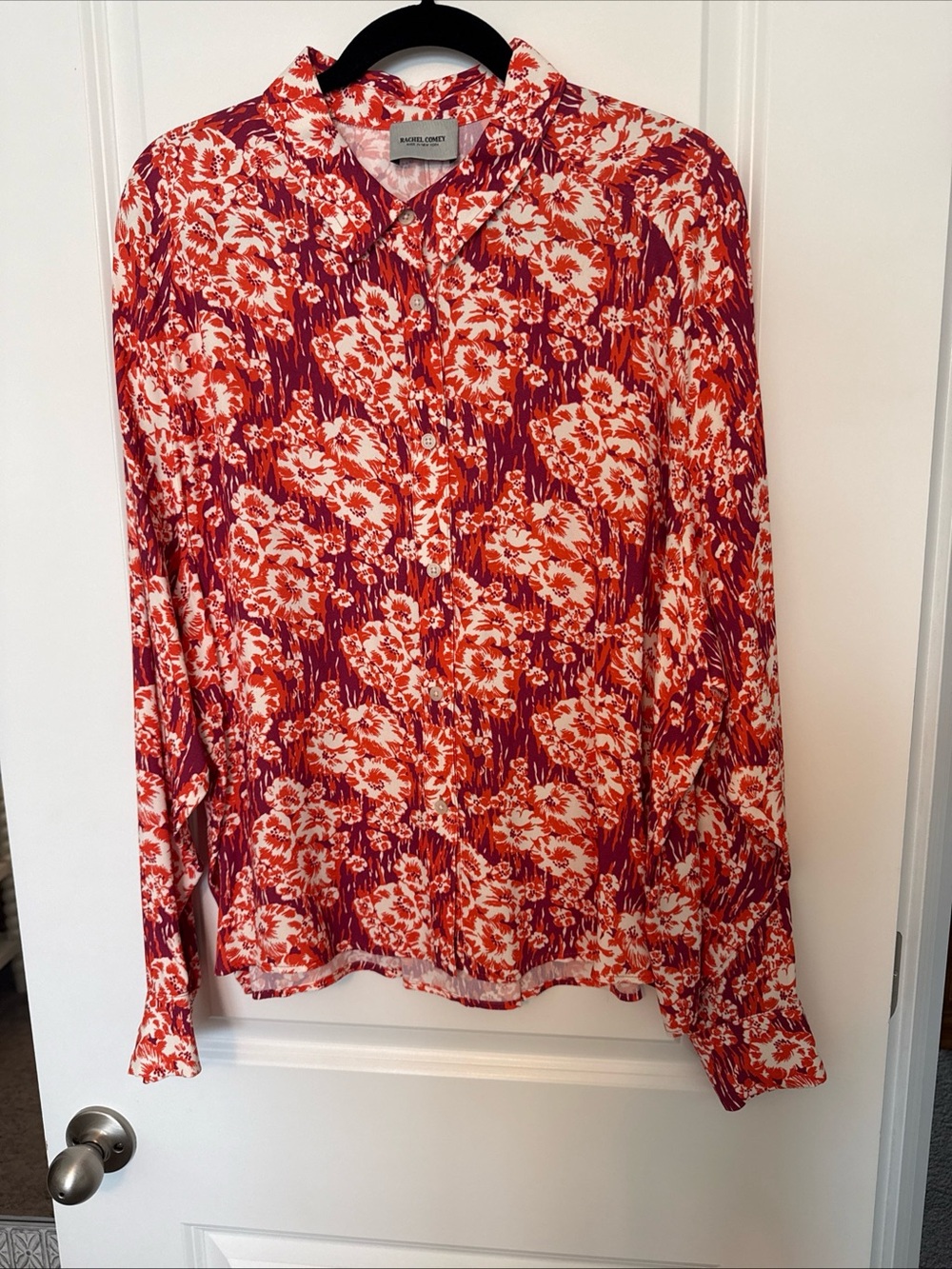 Rachel Comey Red & White Floral Button-Down Shirt